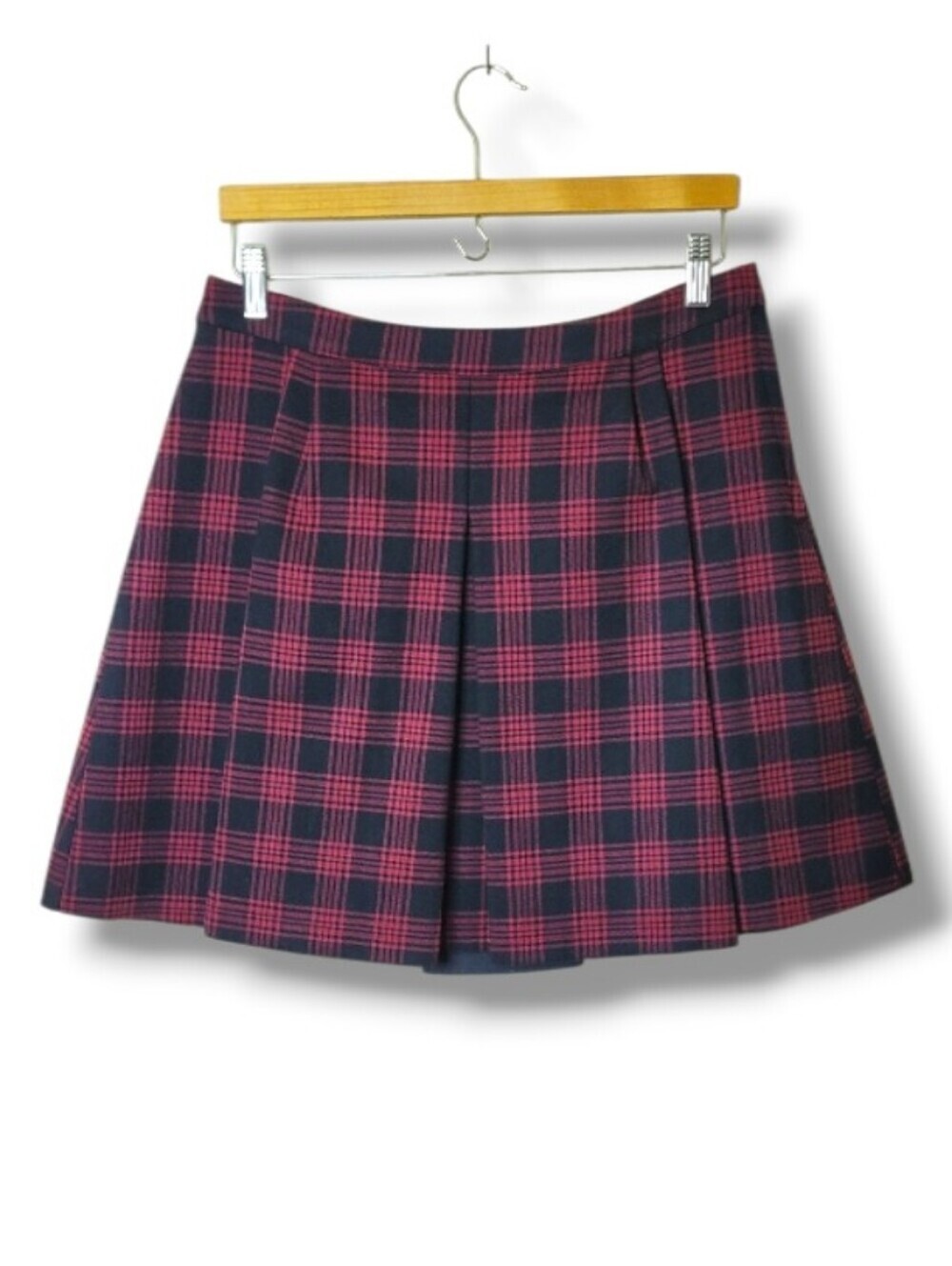 H&M Pleated Plaid Mini Skirt Size 12